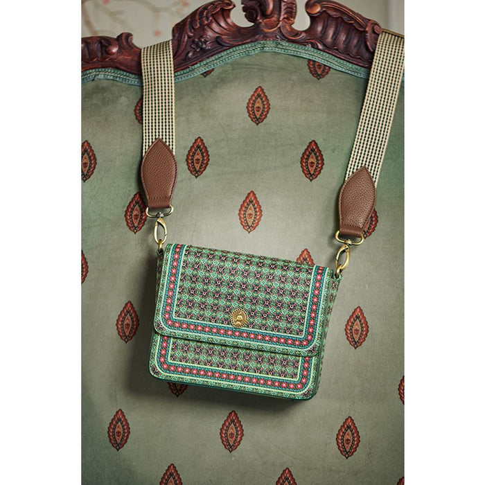 Cross Body Flap Small Clover Green 19x6x16cm