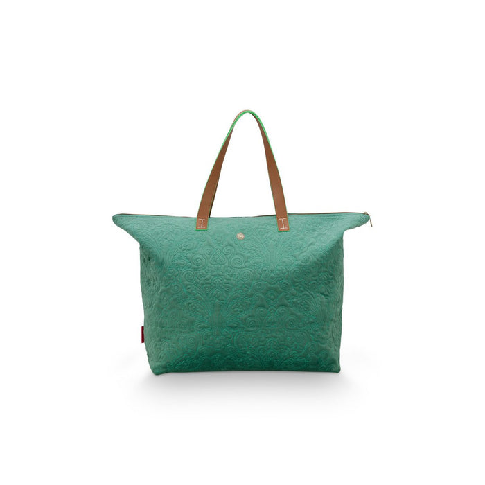 Tote Bag Velvet Quiltey Days Green 66x20x44cm