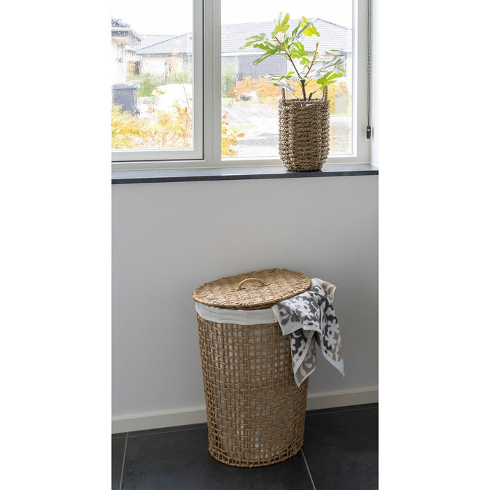 Pomal Laundry Basket - Panier à linge, papier, marron clair/blanc, ø42x56 cm