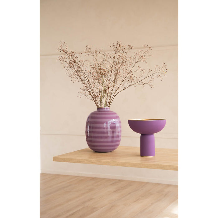 Vase Metal Stripes Lilac 32cm