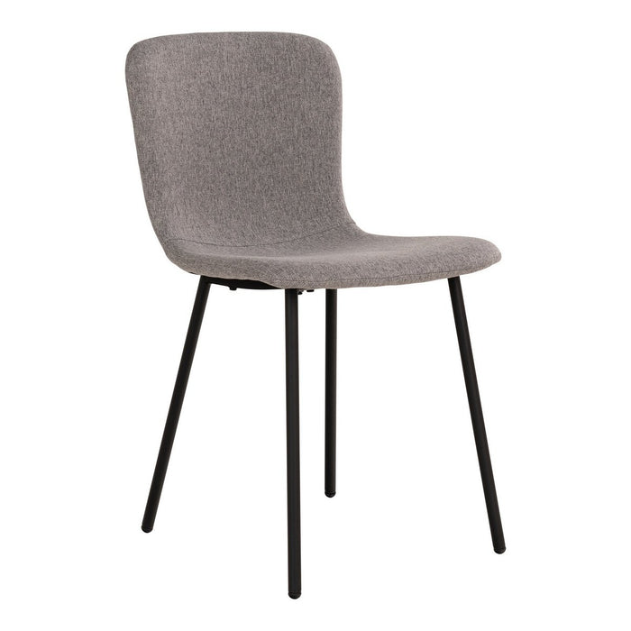 Halden Dining Chair - Chaise de salle à manger, gris clair avec pieds noirs - lot de 2