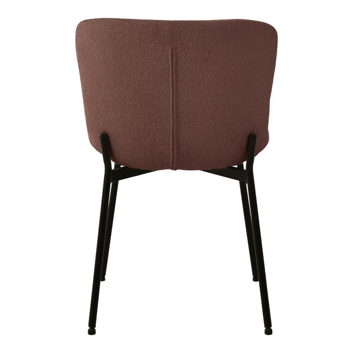 Maceda Dining Chair - Dining chair in bouclé, rust with black legs - Set of 2