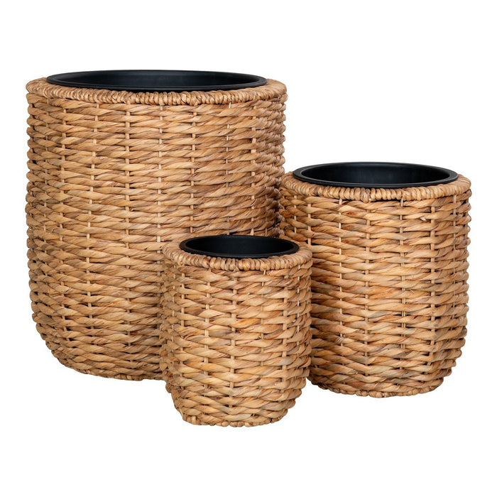 Hanoi Planter - Planter, water hyacinth, round, natural, set of 3