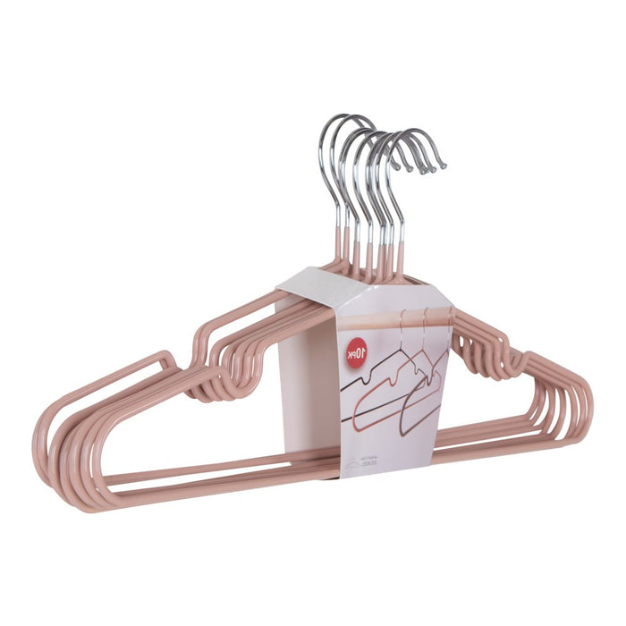 Mass Hangers - Cintres en métal avec revêtement rose S/10