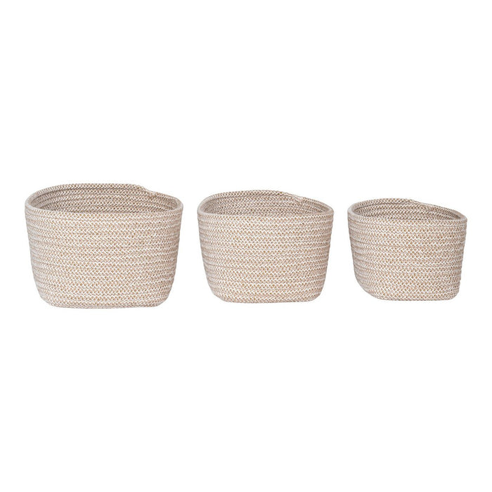 Cadima Basket - Basket, cotton, beige, set of 3