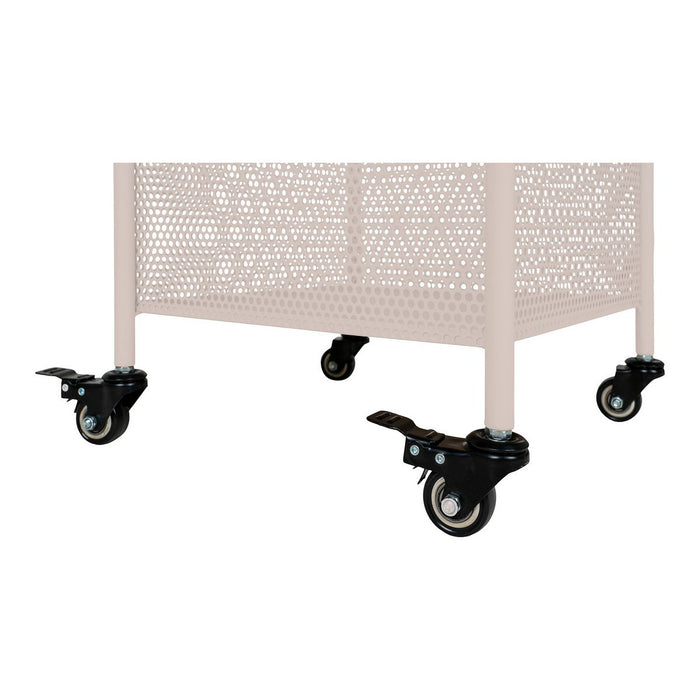 Torres Metal Cart - Metal cart, steel, sand, 3 shelves, 35x35x100 cm