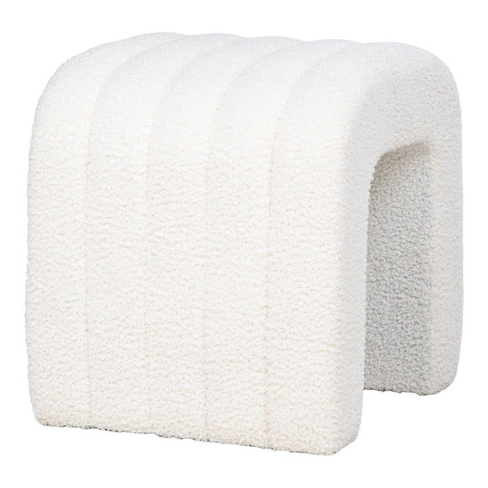 Pouf Colma - Pouf, bouclé, blanc, 41x36,5 cm, HN1234