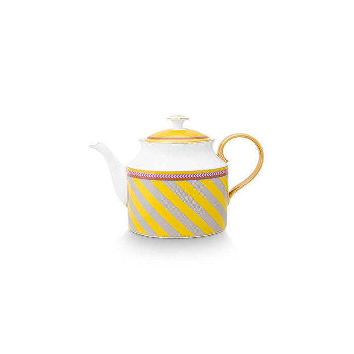 Tea Pot Large Pip Chique Stripes Yellow 1.8ltr