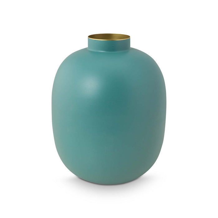 Vase Metal Matt Light Blue 32cm