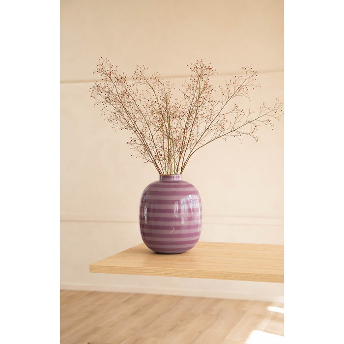 Vase Metal Stripes Lilac 32cm