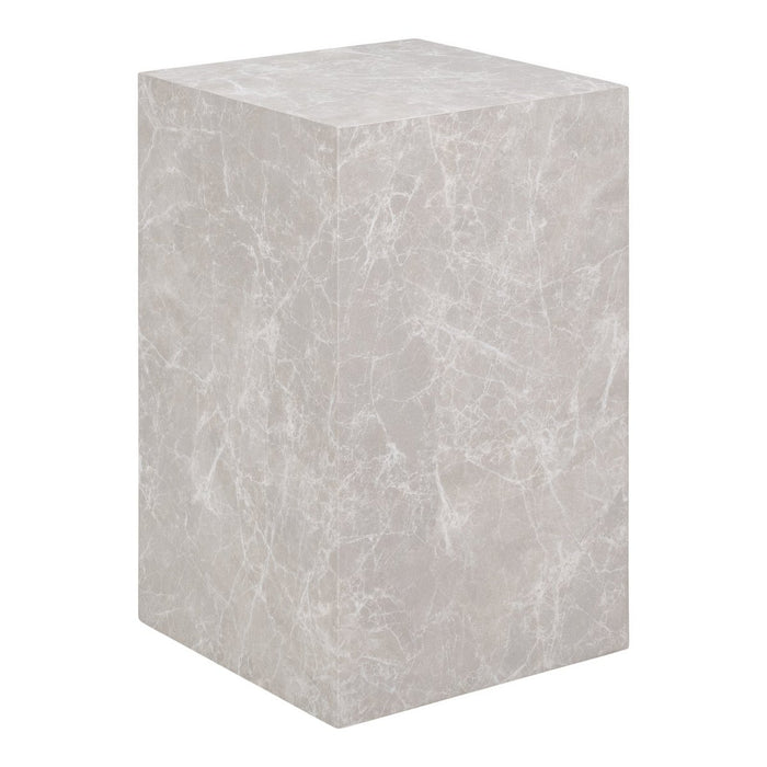 Prague Side Table - Table d'appoint, aspect marbre, beige, 30x30x50 cm