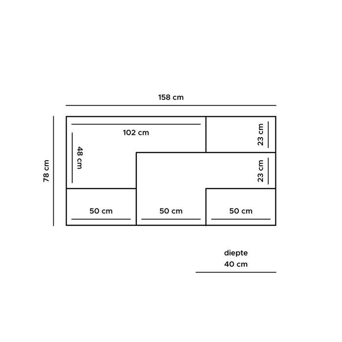 Dressoir Huub Zwart Mangohout 158 cm