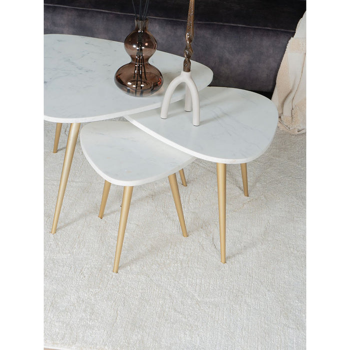 Salontafel Milou – Marmer – 55 cm – Goud