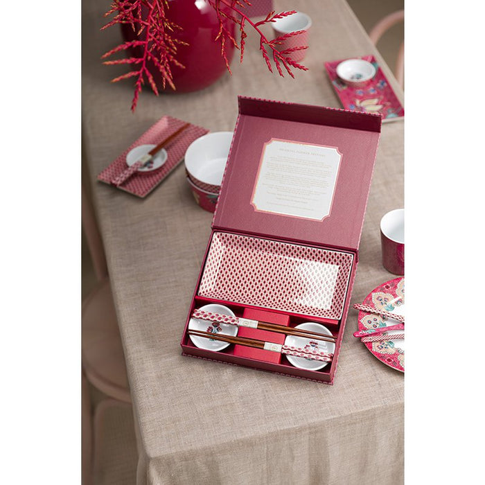 Giftset Round Oriental Flower Festival Dark Pink