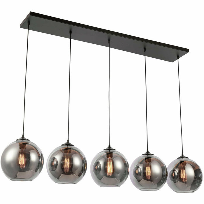 Pendant lamp Smoke Glass 5-Light