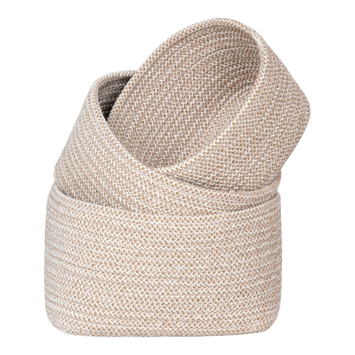 Cadima Basket - Basket, cotton, beige, set of 3