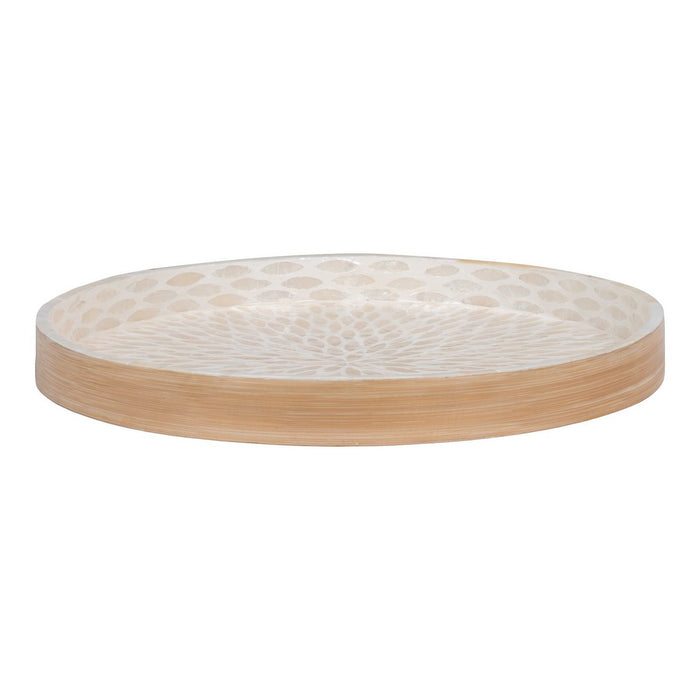 Plateau - Plateau, bambou/capiz, beige, 40x40x3,5 cm