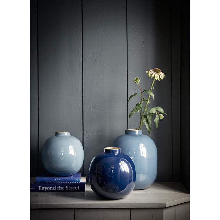 Vase Metal Blue 23cm