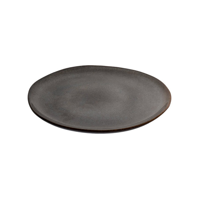 Selma Lunch Plate - Assiette à déjeuner, céramique, gris/marron, ø21 cm, lot de 4