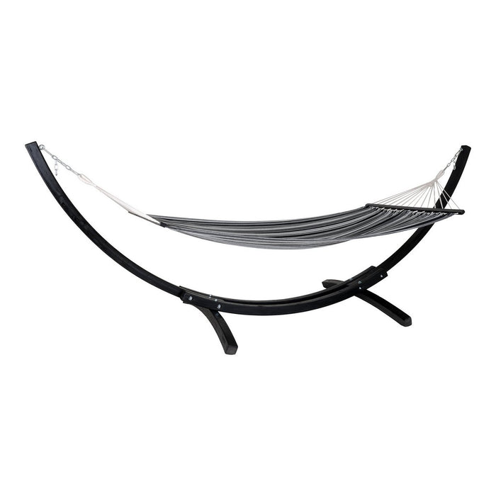 Tripoli Hammock - Hammock on wooden stand, larch, polyester/cotton, black/grey/white