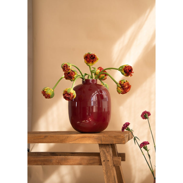 Vase Metal Dark Red 32cm