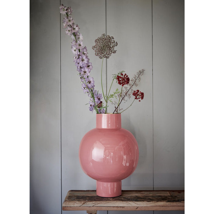 Vase Metal Large Old Pink 31.5x42cm