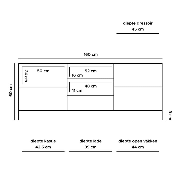 TV Dressoir Luuk Zwart Mangohout 120 cm