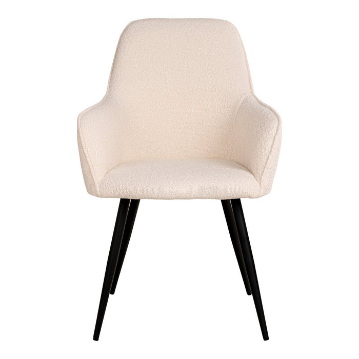 Harbo Dining Chair - Chaise de salle à manger en boucle, blanche avec pieds noirs - lot de 2