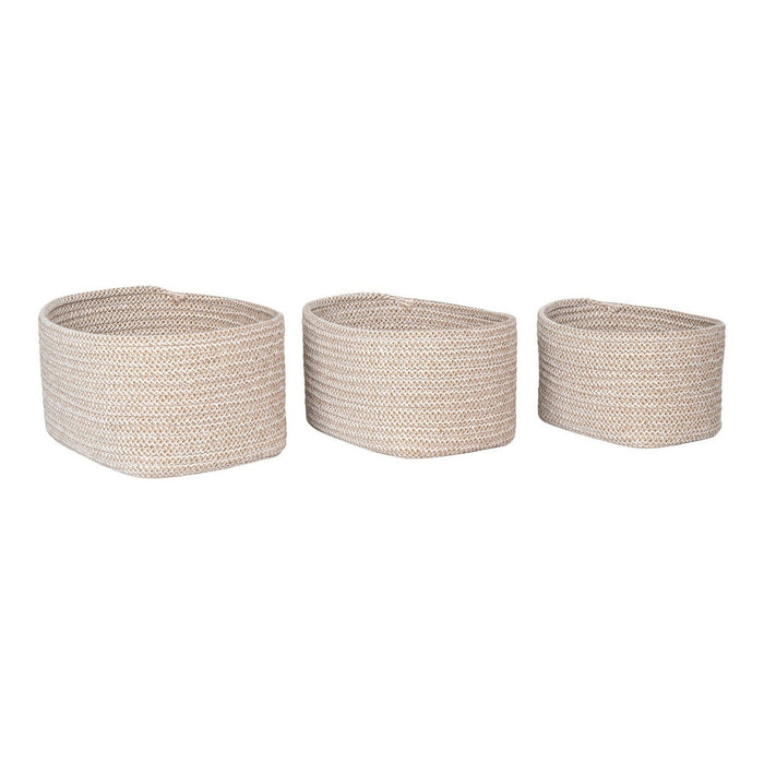 Cadima Basket - Basket, cotton, beige, set of 3