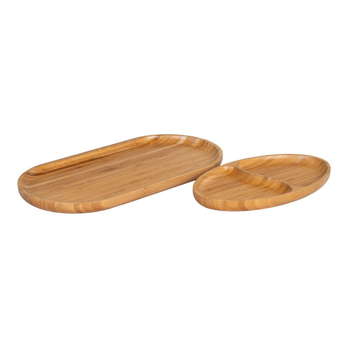 Plateau de service Chefalu - Plateau de service, bambou, naturel, lot de 2