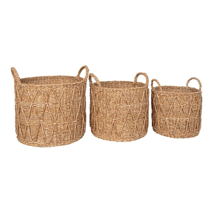 Krabi Basket - Panier, jonc de mer, naturel, lot de 3