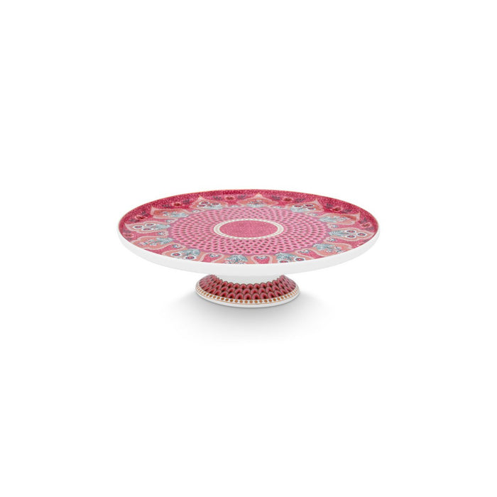 Mini Cake Tray Flower Festival Scallop Deco Dark Pink 21cm