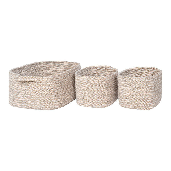 Teixo Basket - Panier, coton, beige, lot de 3