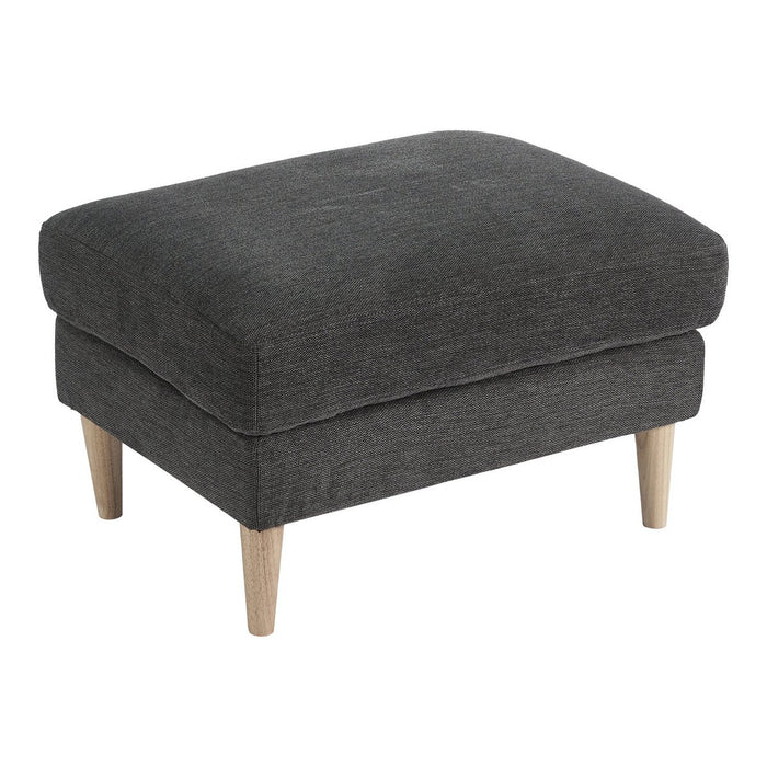 Bologna Pouf - Pouf, dark grey with natural wooden legs, HN1045