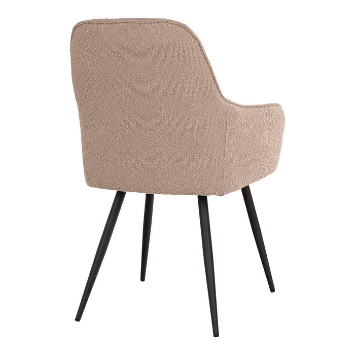 Harbo Dining Chair - Dining chair in bouclé, beige with black legs, HN1233 - Set of 2