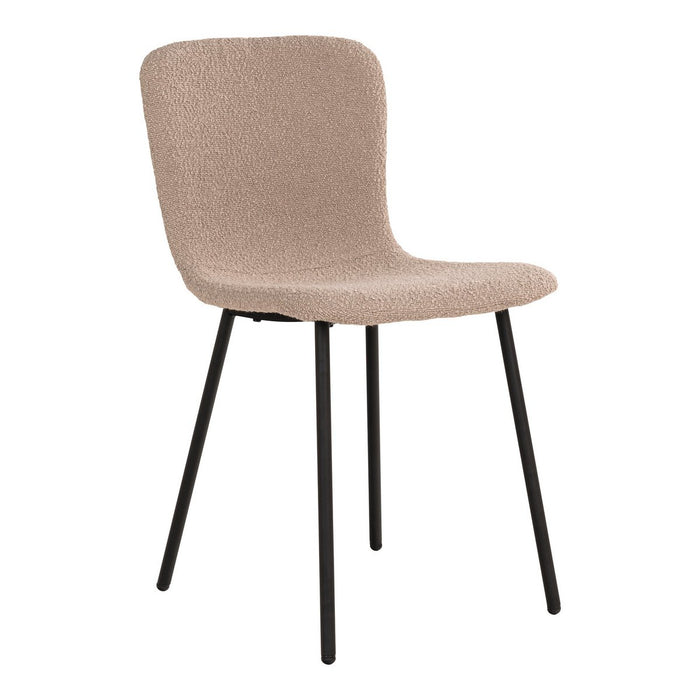 Halden Dining Chair - Chaise de salle à manger en boucle, beige avec pieds noirs, HN1233 - lot de 2