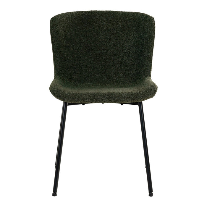 Chaise de salle à manger Maceda - Chaise de salle à manger en boucle, vert foncé avec pieds noirs - Lot de 2