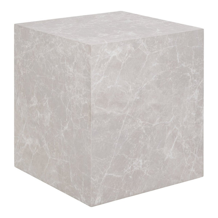 Prague Side Table - Side table, marble look, beige 40x40x45 cm