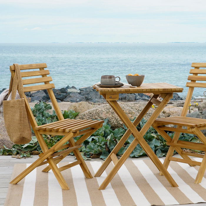 Cuenca Caféset - Caféset, 2 stoelen en 1 tafel, teakhout, naturel