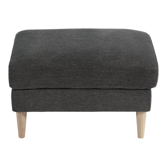 Bologna Pouf - Pouf, dark grey with natural wooden legs, HN1045