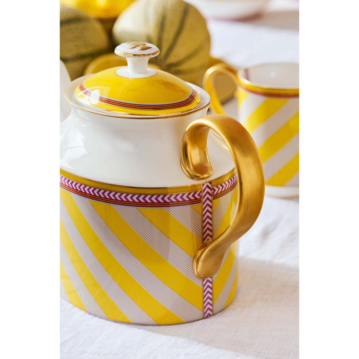 Tea Pot Large Pip Chique Stripes Yellow 1.8ltr