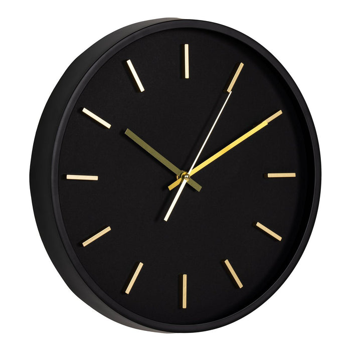 Camden Wall Clock - Horloge murale, noire, mouvement silencieux, ronde, ø35 cm