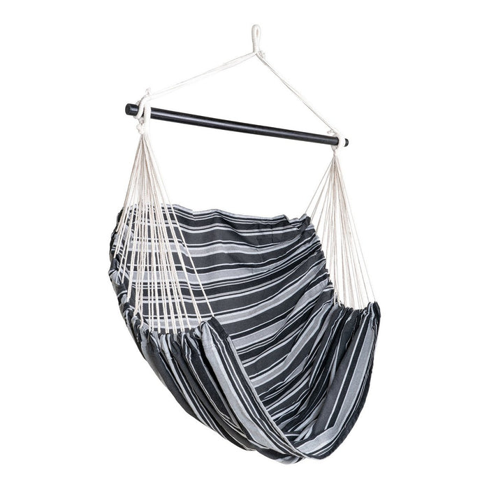 Lamia Hanging Chair - Chaise suspendue, polyester/coton, mélèze, noir/gris/blanc