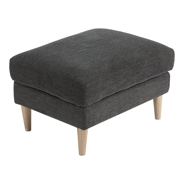 Bologna Pouf - Pouf, dark grey with natural wooden legs, HN1045