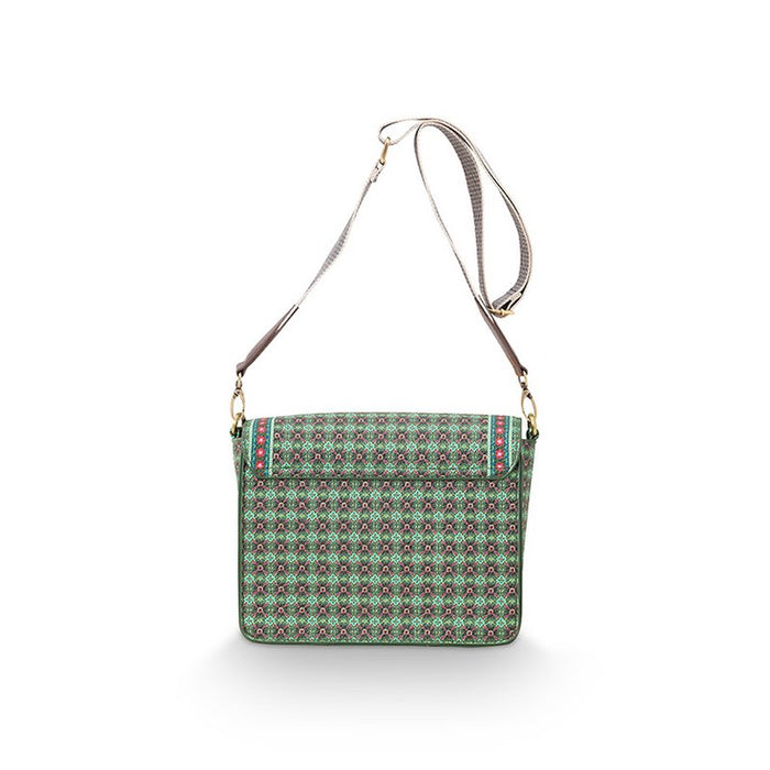 Cross Body Flap Small Clover Green 19x6x16cm