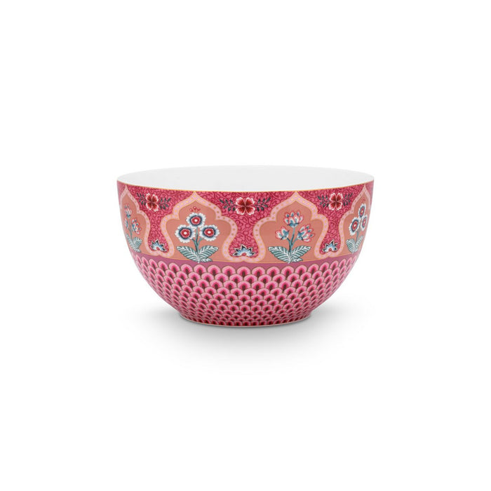 Bowl Flower Festival Scallop Deco Dark Pink 18cm