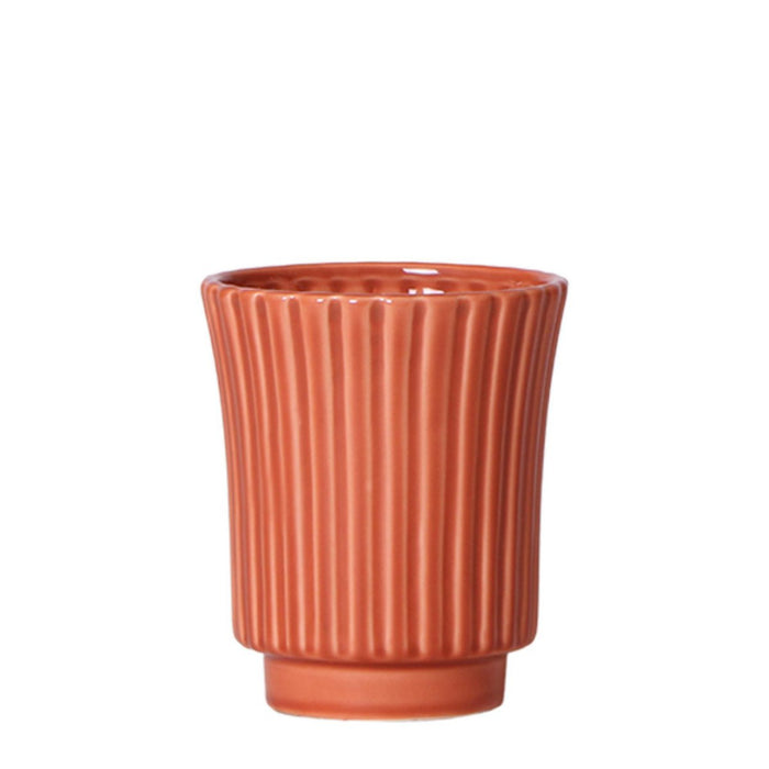 Kolibri Home | Retro terracotta bloempot - terracotta kleurige keramieken sierpot - Ø9cm