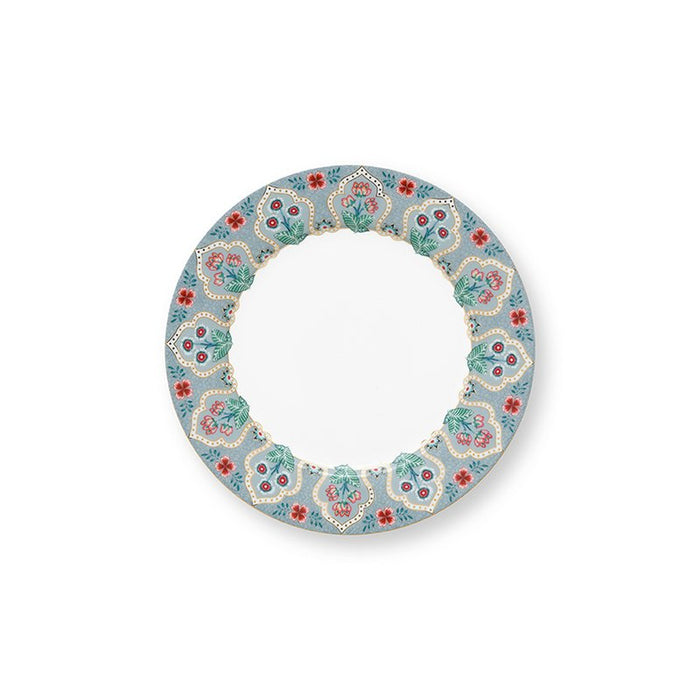 Set/4 Plates Flower Festival Deco Light Blue 21cm