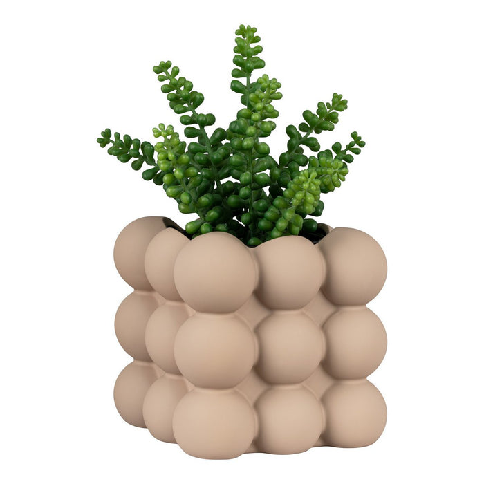 Flower pot - Flower pot in ceramic, brown, 13.5x13.5x13 cm