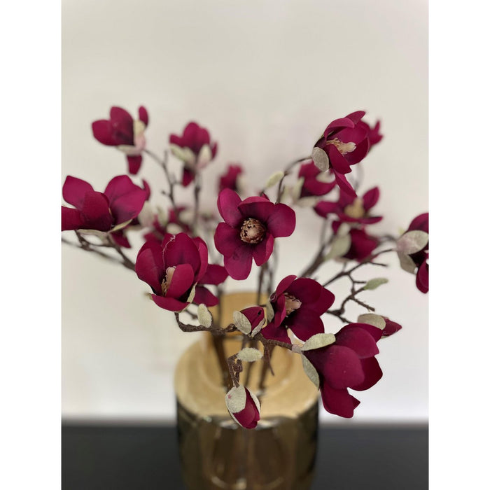 Kunstbloemen - Magnolia bloem Paars x8 -65cm